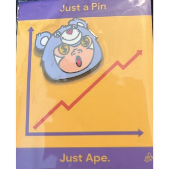 Jewelry - Crypto Ape Meme Enamel Pin Just Ape Number Go Up Trader Stock Market